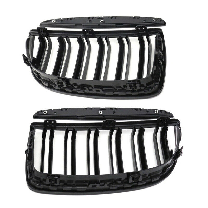 2x Gloss Black Front Hood Kidney Grill Grille Fit For BMW 3 Series E90 E91
