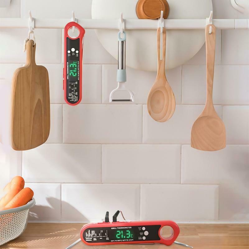 Kitchen Digital Thermometer with Foldable Long Probe Remote Range Cooking Food