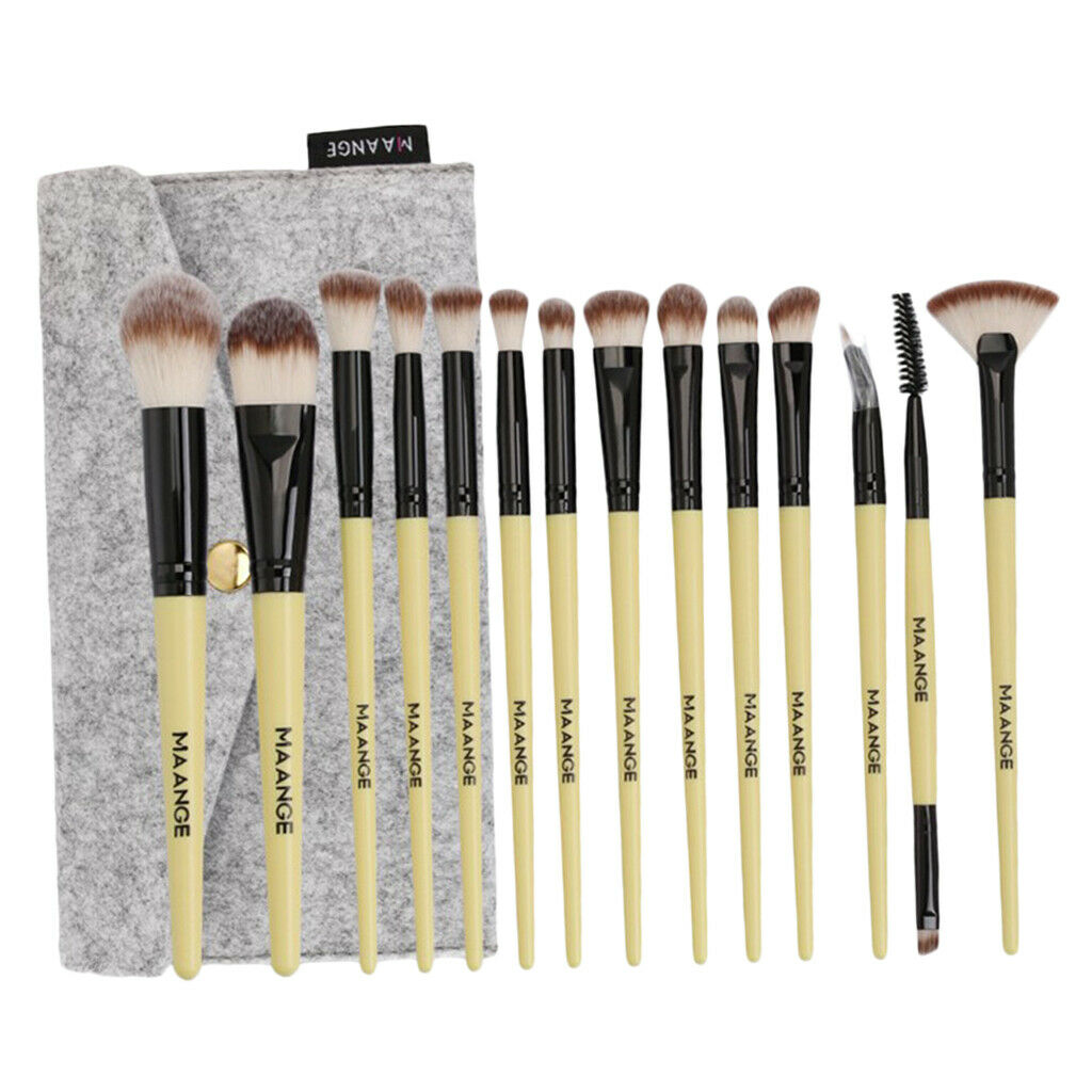 Pack Soft Makeup Contour Brushes Set Powder Blush Eyeshadow Brush Kit Black