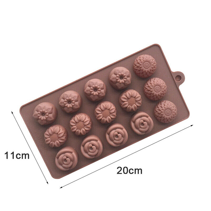 Cavity Silicone Flower Rose Chocolate Cake Soap Mold Baking Ice Tray Mou.l8