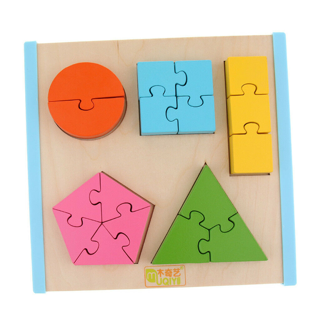 Geometry Shape Wooden Jigsaw Block Puzzle Children Education Toys Style 3