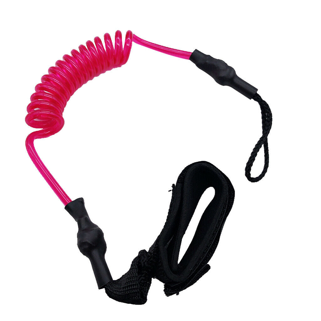 Paddle Safety Rod Elastic Leash Boats Raft Stretch Rope Rose Red