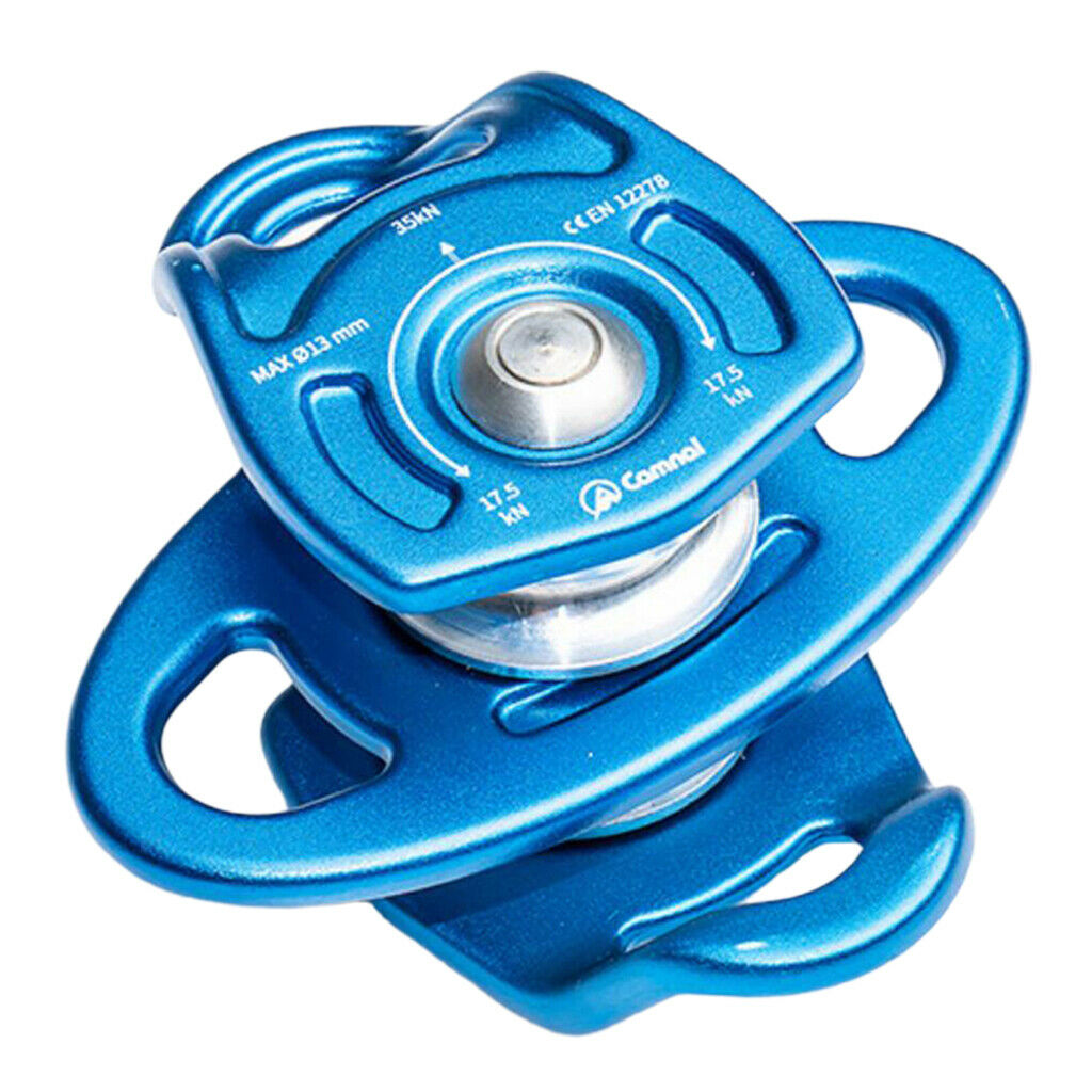 Double Sheaves Mobile Pulley 35KN for Rope   Tree Climbing Industrial
