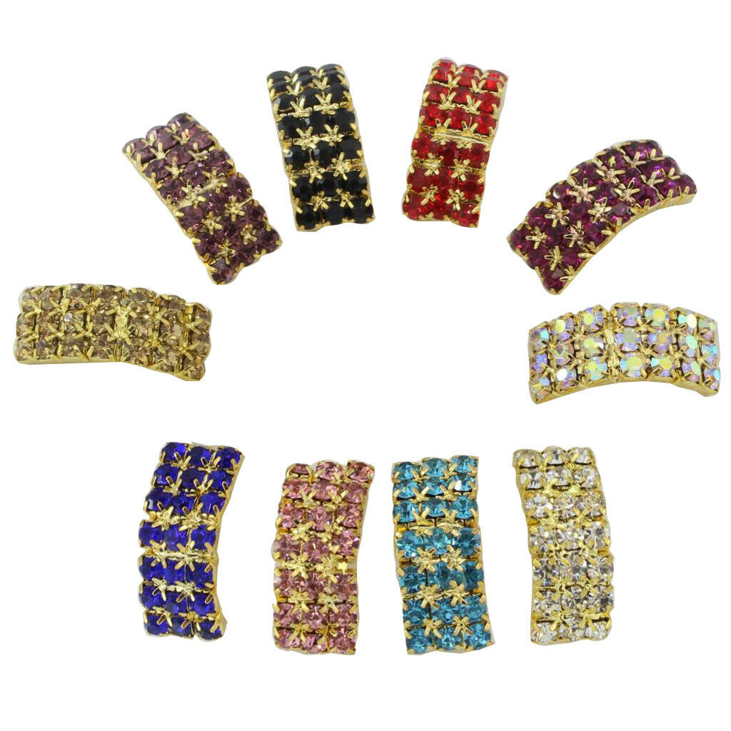 10 Piece Mixed Arched Rhinestone Buckles Diamond Buttons