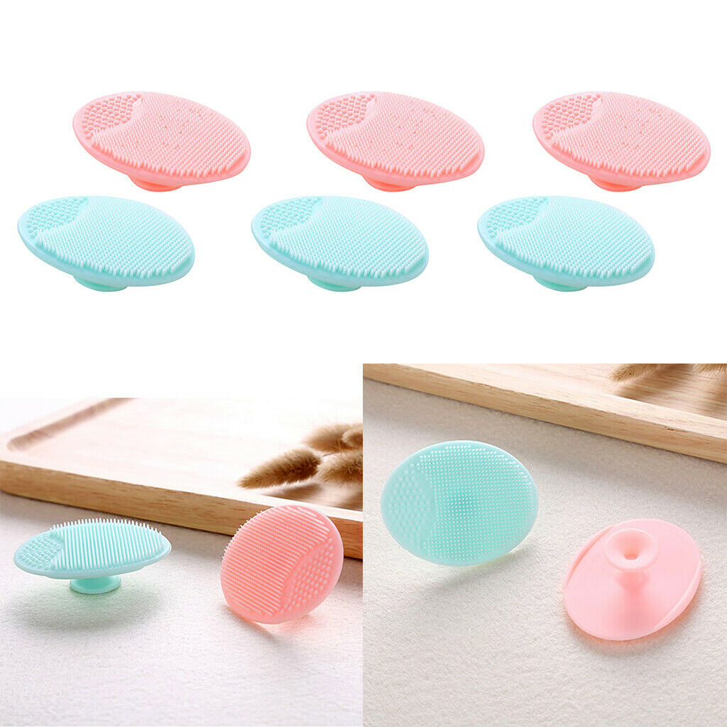 6pcs Soft Silicone Face Cleansing Brush Skin Scrubber Exfoliator Massager