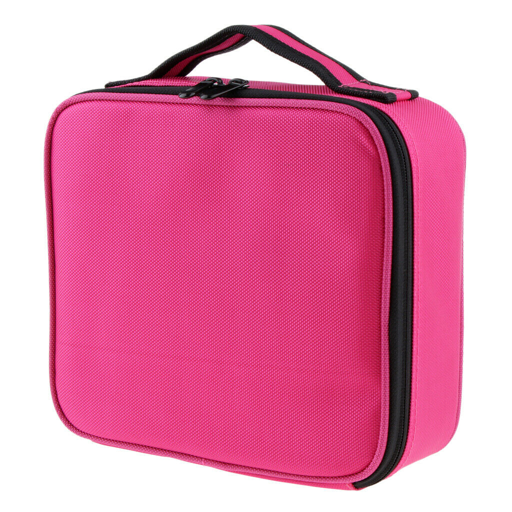 Makeup Organizer Brush Holder Cosmetics Storage Zipper Handbag Box pink