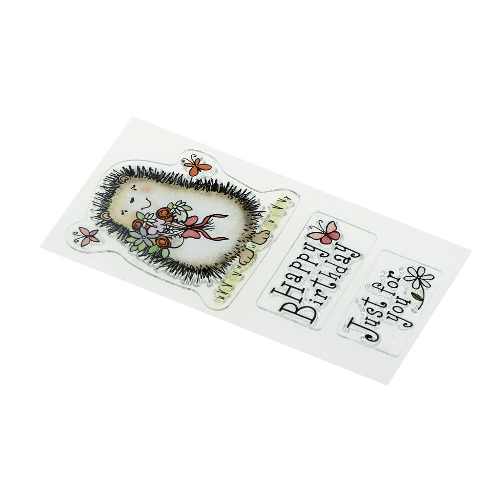 Hedgehog Happy Birthday Rubber Stamp Seal Scrapbooking Photo Album Dec*wkA Qx