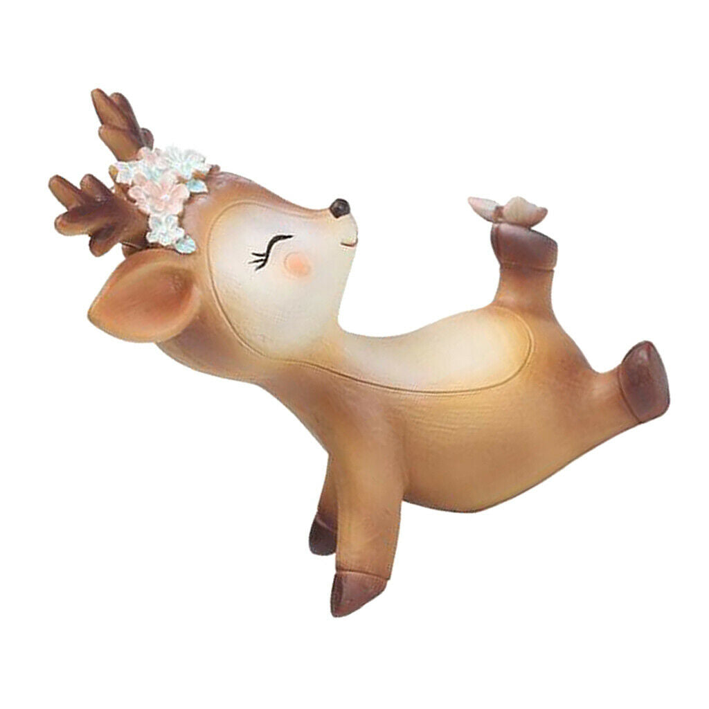 Mini Simulated Deer Ornaments Home Garden Car Decoration Ornament Naughty