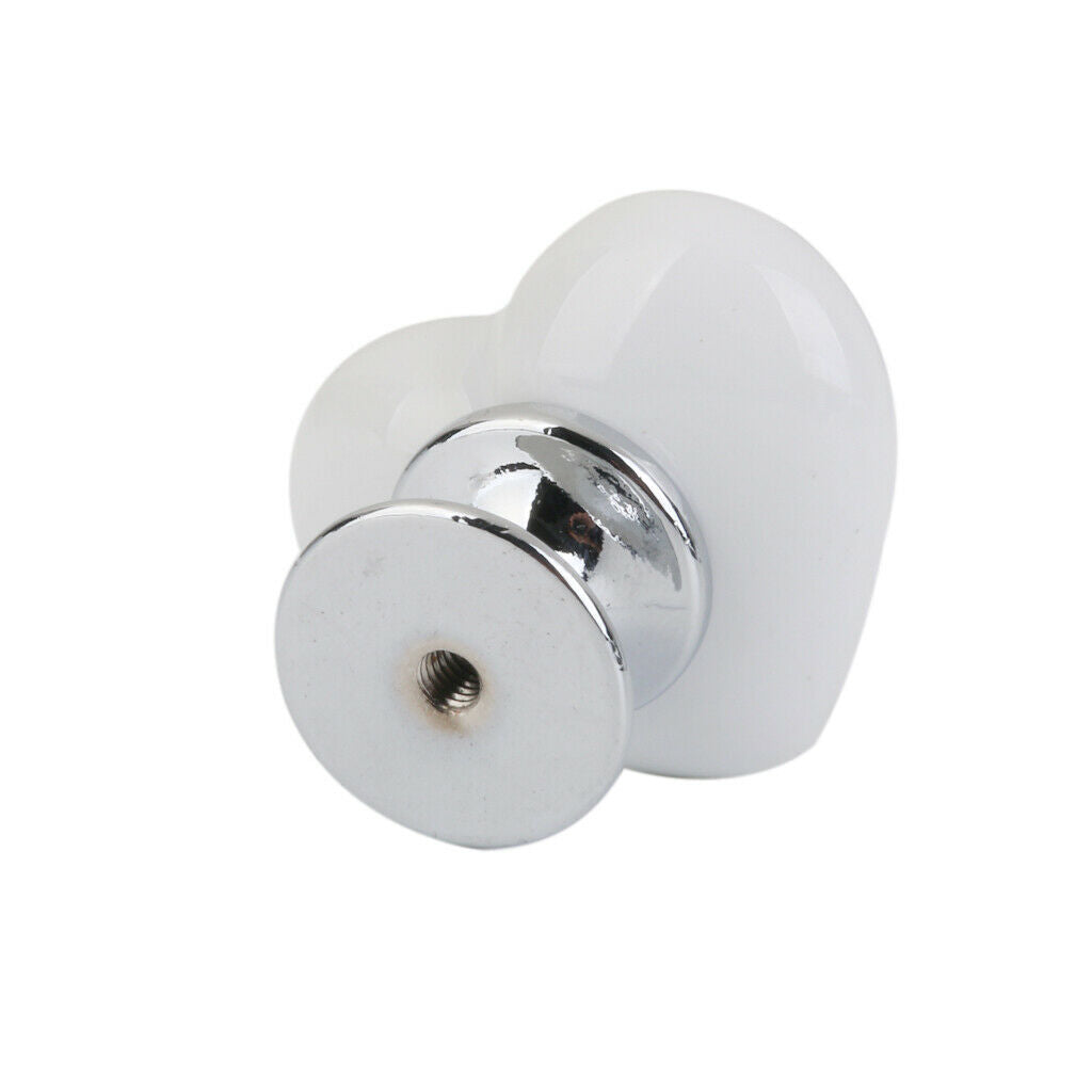 Lot 4pcs Decorative Heart Shape Ceramic Door Knob Handle for Cabinet Cabinet