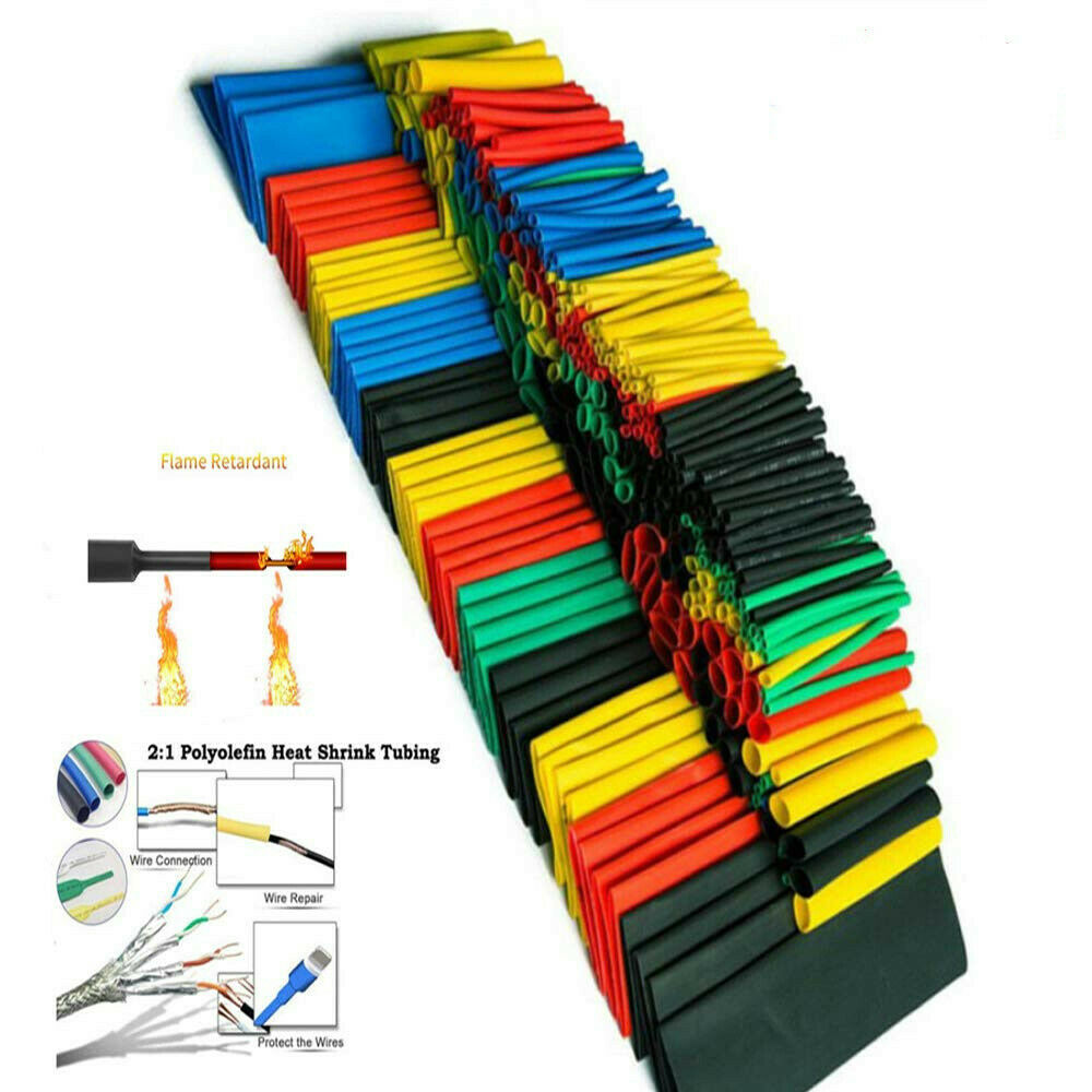 164Pcs Heat Shrink Tubing Insulation Shrinkable Tube 2:1 Wire Cable Sleeve Kit