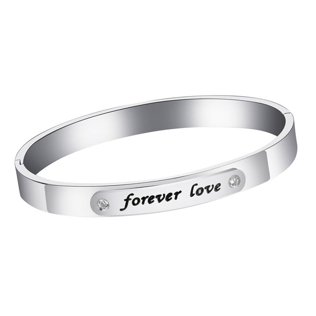 Fashion Titanium Steel Bracelet Simple Letter Stainless Steel Bracelet  8mm