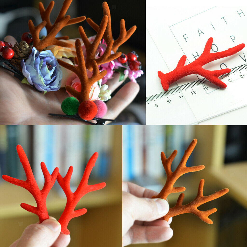 8Pcs Christmas Antler Horn, Plastic Reindeer Antler for Christmas Party Photo