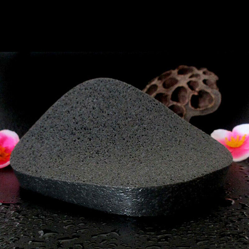2pcs Natural Black Bamboo Charcoal Face Sponge Wood Fiber Face Wash Clean-Sponge
