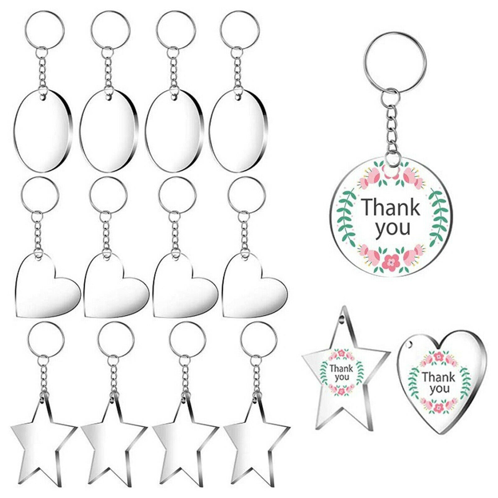 96x DIY Keychain Kit Key Chain for Jewelry DIY Crafts Projects Material