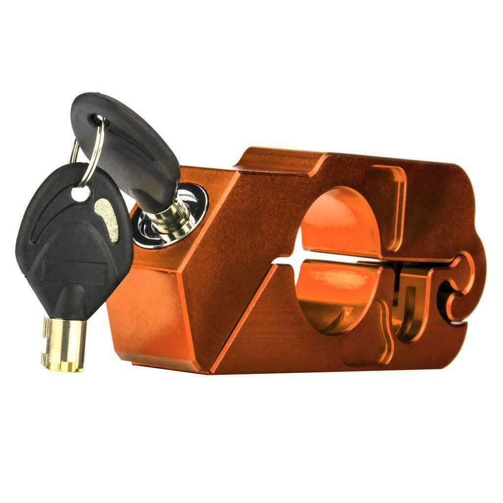 Orange Motorcycle Lock Anti Theft Bicycle Handlebar Grip Lock for Scooters ATV