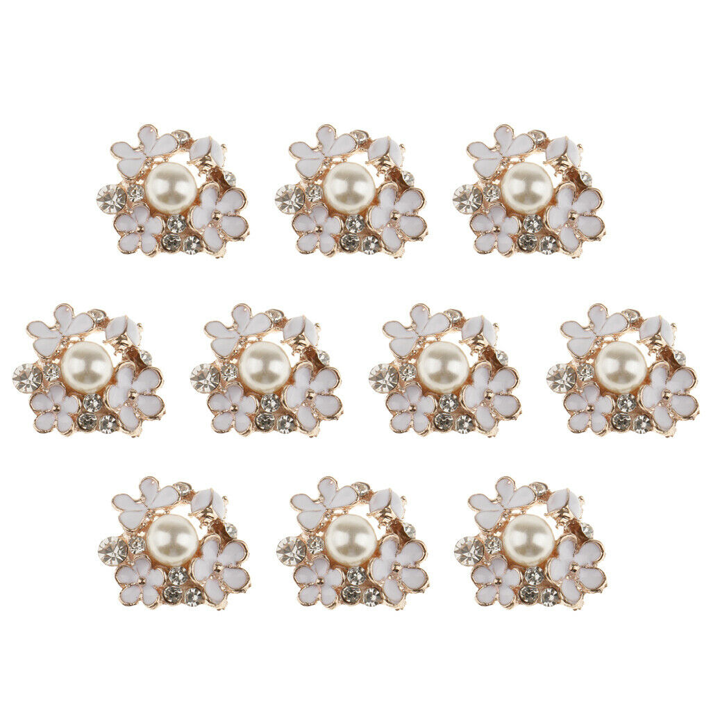 10 pieces of crystal beads flower decorations buttons for scrapbooking