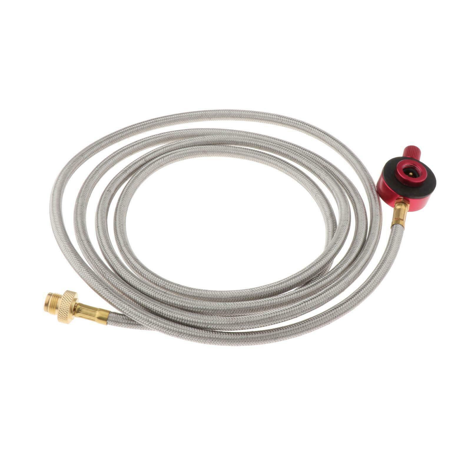 Camping Gas Stove Adapter Hose LPG Flat Tank Connector for Travel BBQ Lawn