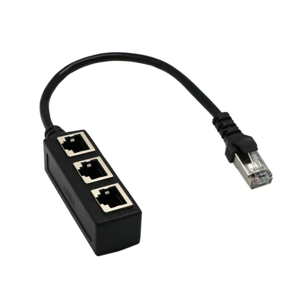 RJ45 to 3 Ethernet Splitter Adapter Cable for CAT 5/CAT 6 LAN Ethernet