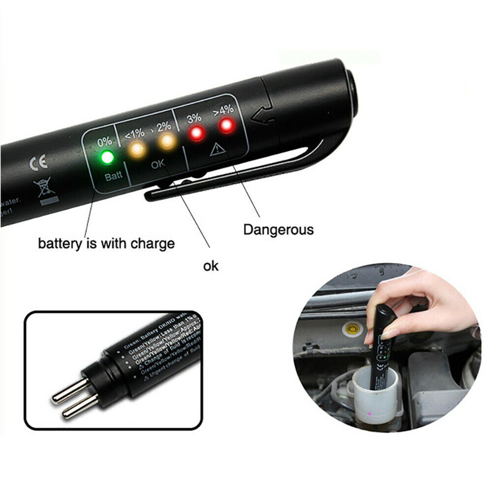 Universal Car Vehicle Brake Fluid Oil Liquid Quality Tester LED Pen Tool