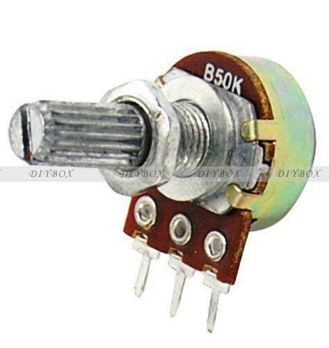 5PCS 50K OHM 3 Terminal Linear Taper Rotary Potentiometer 50KB B50K Pot