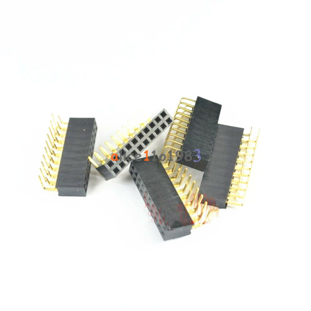 5PCS 2.54mm Pitch 2x10Pin Header Right Angle Female Double Row Socket Connector