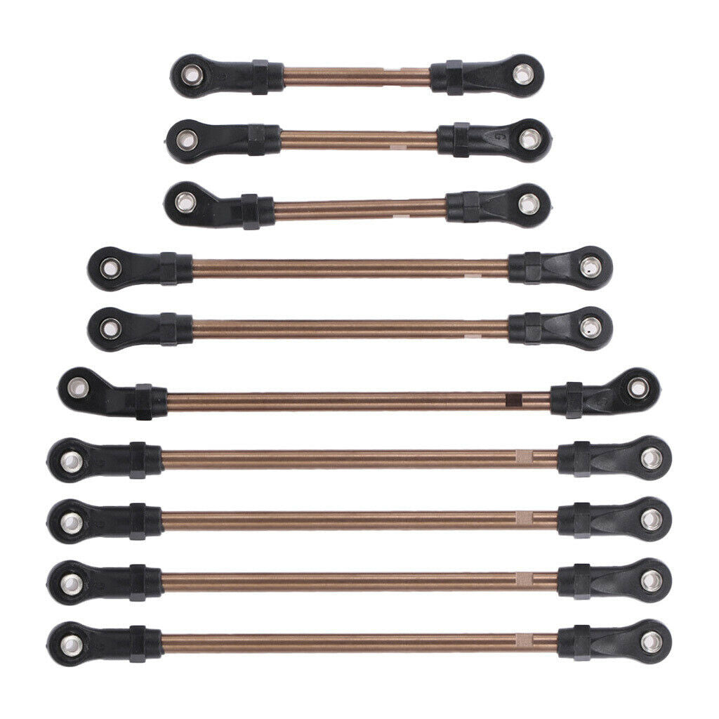 10 Pieces Aluminum Steering Linkage Servo Link Pull Rod Replacement for 1/10 RC
