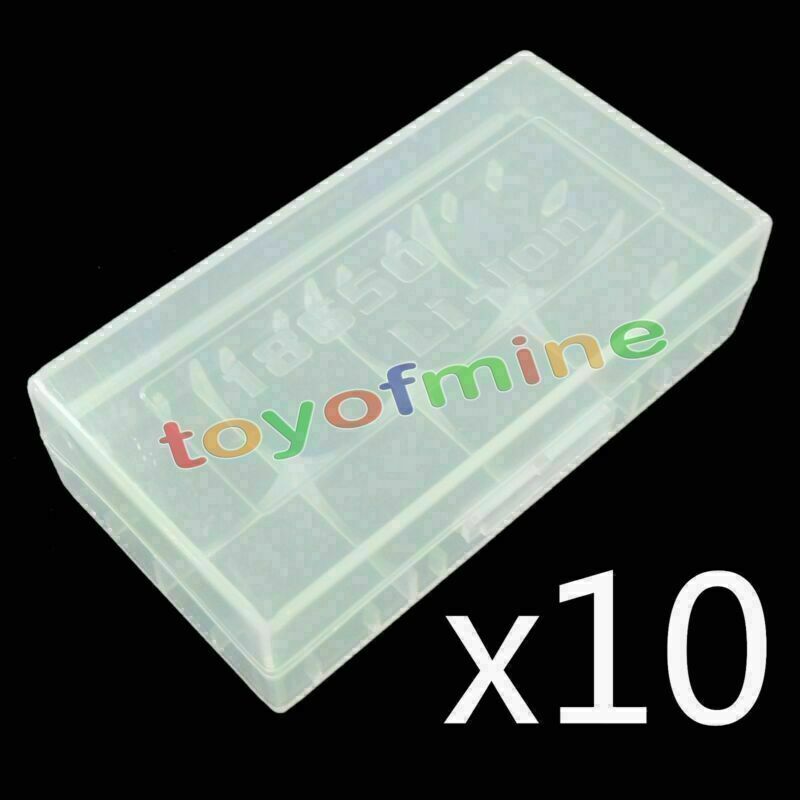 10 x  /16340/CR123A Transparent White Battery Case Holder Storage Box