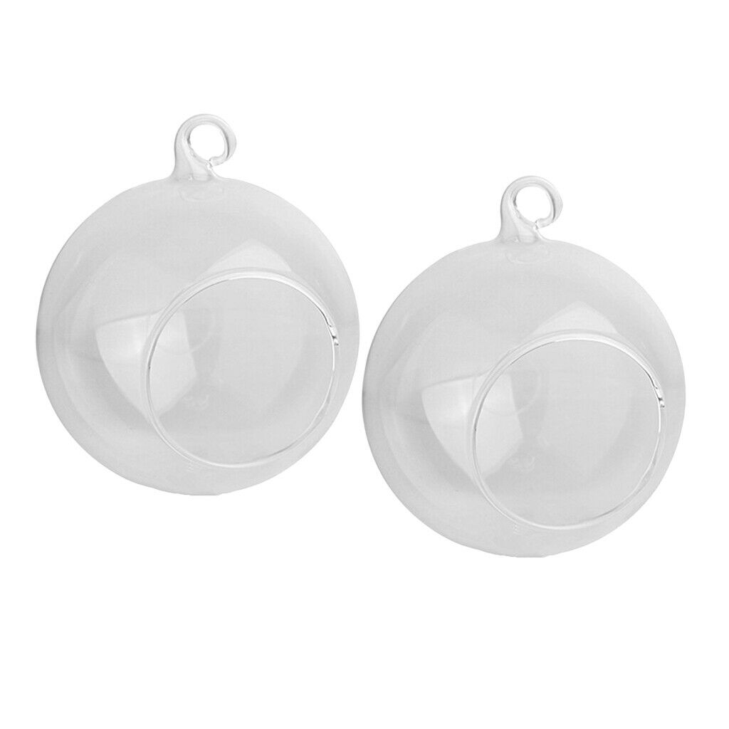 2x Hanging Glass Plant Flower Pot Terrarium Bottle Vase Tealight Holder for Home
