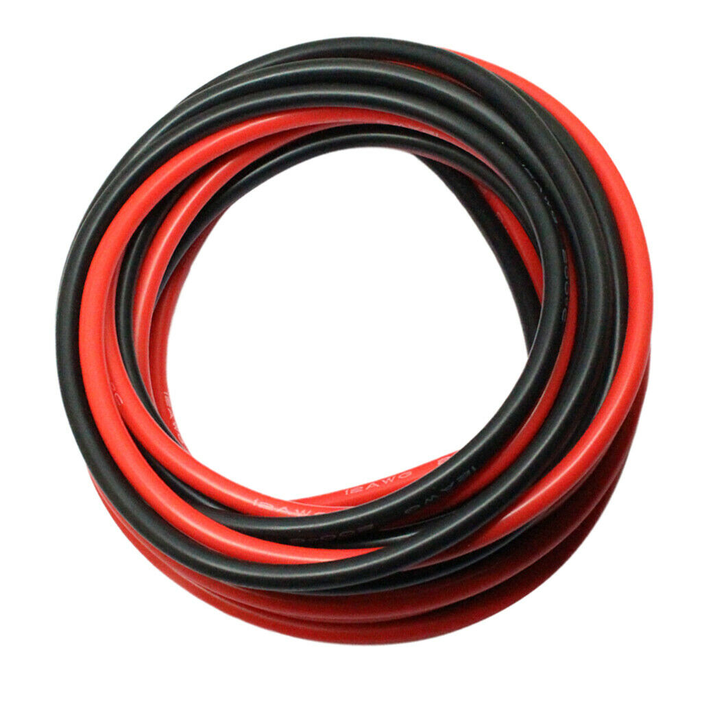 12AWG Flexible Silicone Wire Cable (Black 10ft+Red 10ft) for RC Airplane DIY