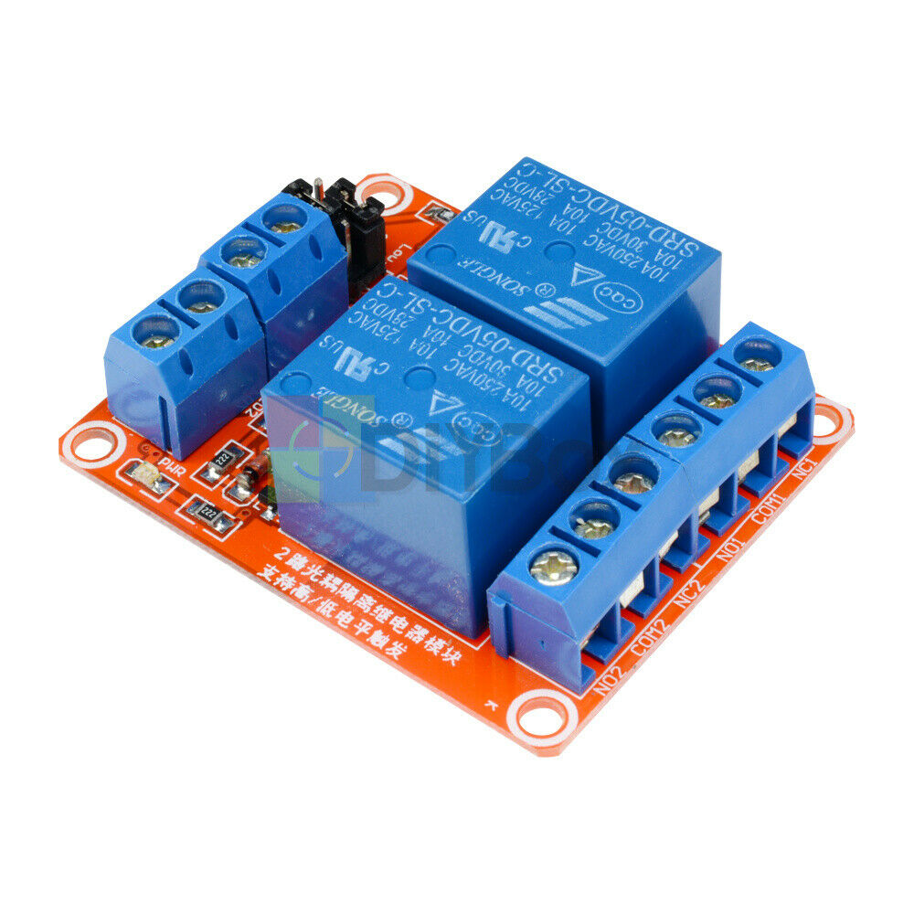 5V 2-CH Two Channel Relay Module w/ Optocoupler Support High & Low Level Trigger