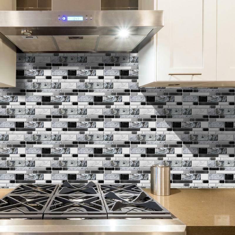 27pcs Imitation Gray Agate Marble Tile Stickers DIY Self Adhesive Kitchen Floor