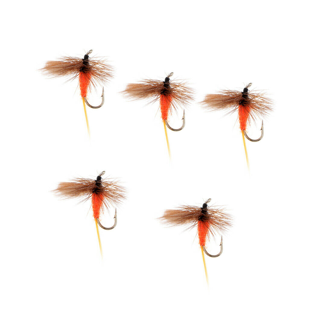 5pcs Fishing Flies Simulation Insect Flies Fly Fishing Lures Hook Baits Suitable