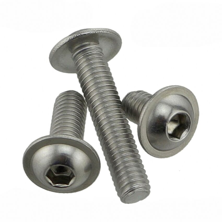 10PCS M6 x 12 A2 304 STAINLESS HEX SOCKET FLANGED BUTTON HEAD ALLEN BOLTS SCREWS