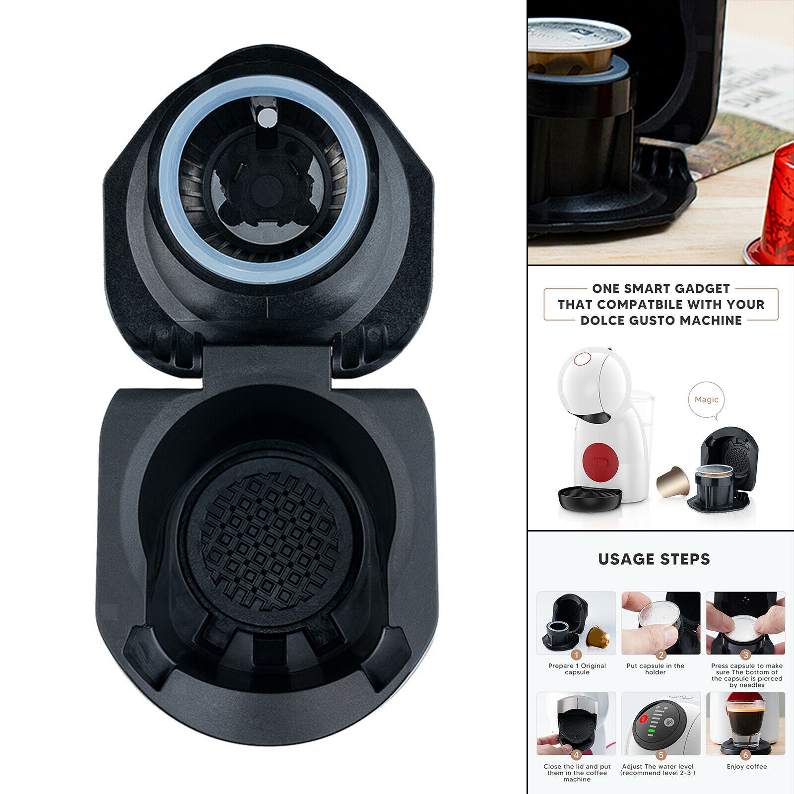 Handheld Coffee Capsule Converter Reusable Coffee Maker Machine for Cafe