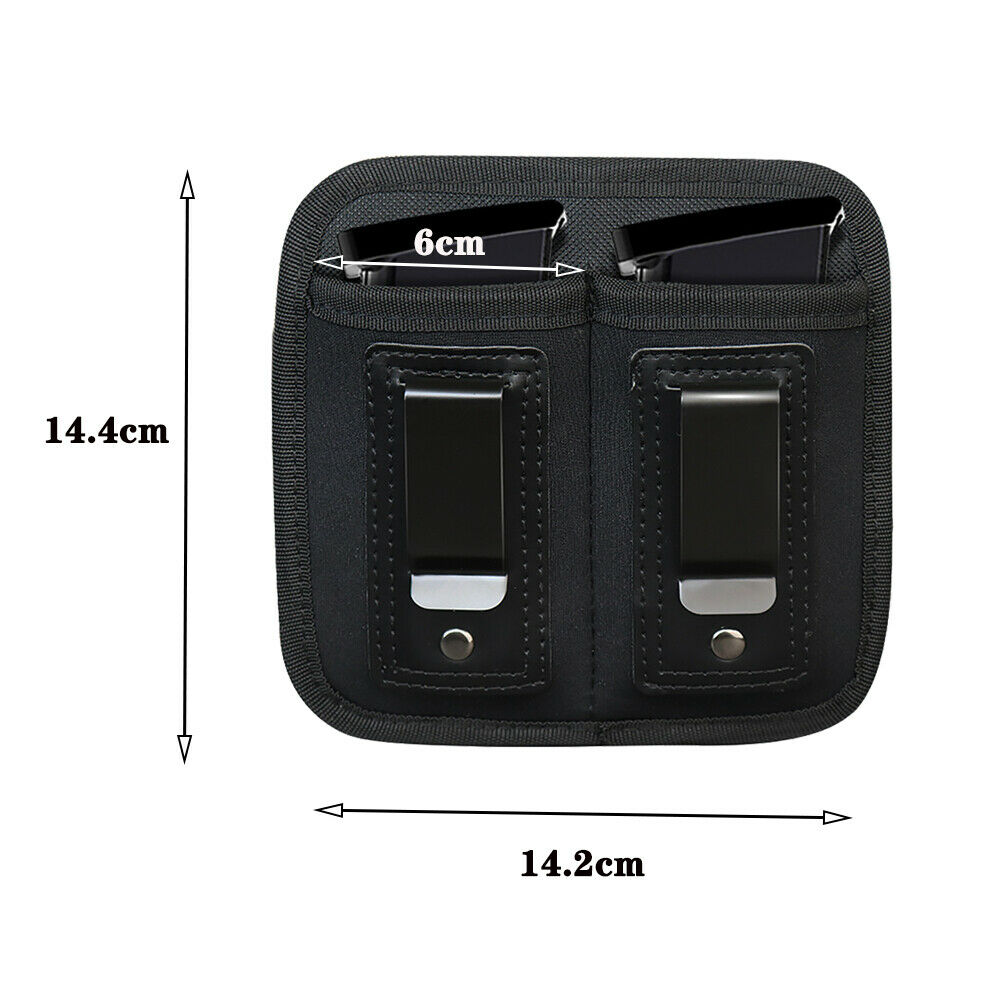 9mm Concealed Double Magazine Pouch Holster Mag Pouch For Hunting Black