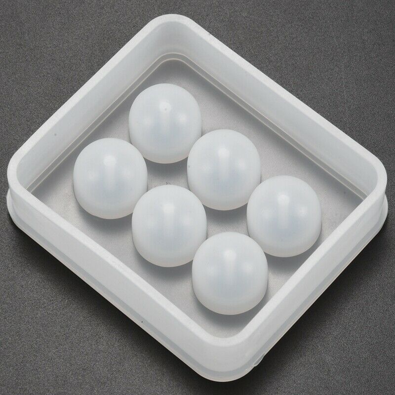 2pcs Sphere Ball Silicone Bead Molds with Holes Round Epoxy for Jewelry,PolymeX3