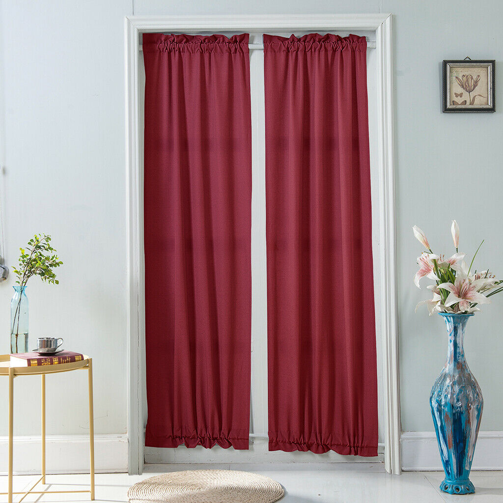 Living Room Kitchen Door Window Curtain Valance Drape Wine Red - 64x183cm