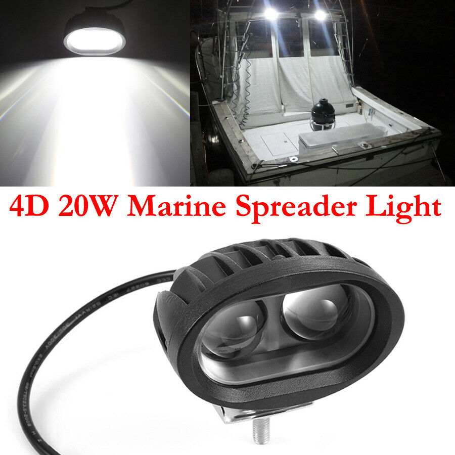 1PC 12v-30v DC 20W Marine Spreader Light LED Deck Mast Light Spot Beam For Boat