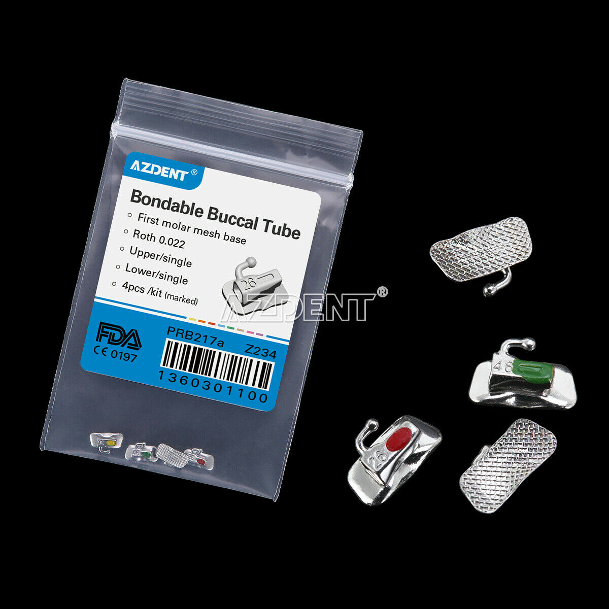 50Bags Orthodontic Bracket Buccal Tube Bondable Non-convertible For 1st Molar US