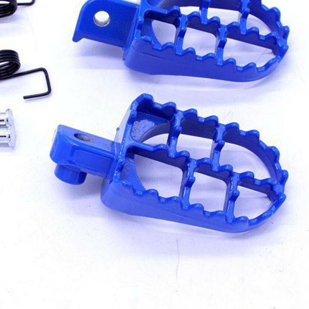 Blue Set Of Motorcycle Foot Pegs Rest Pedal For Bike