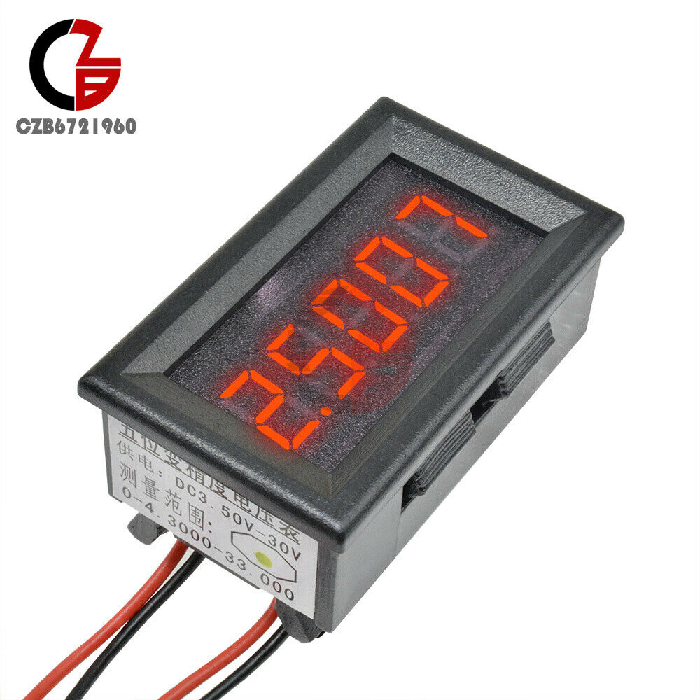 Red 5 Digit DC 0-4.3000-33.000V Precision Digital Voltmeter Voltage Metre Panel
