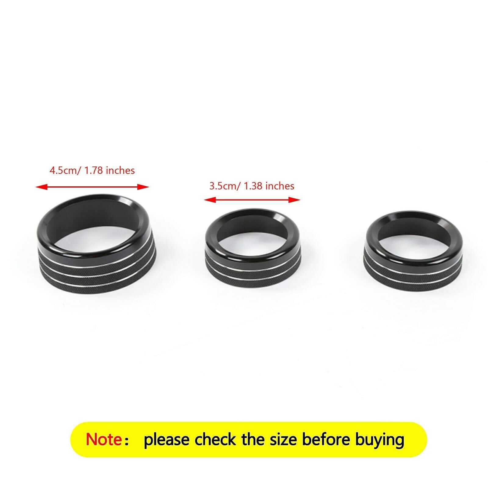 3PCS Air  Audio Switch Knob Trim Ring For RAM 12-17 Charger 15+ BLK CN
