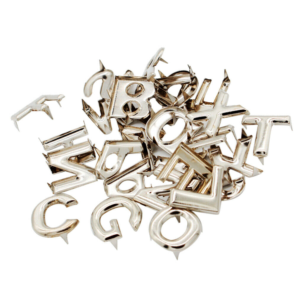 26 Pieces Metal English Alphabet Claw Rivets Studs Spikes Jacket Pants
