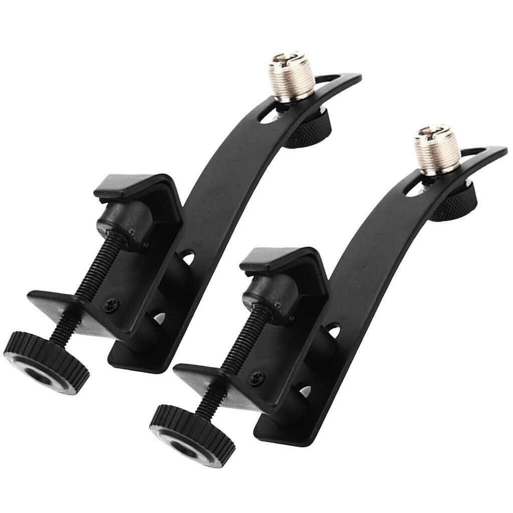 2x Clamp Mounted on Microphone Stand Jazz Drum Accessories