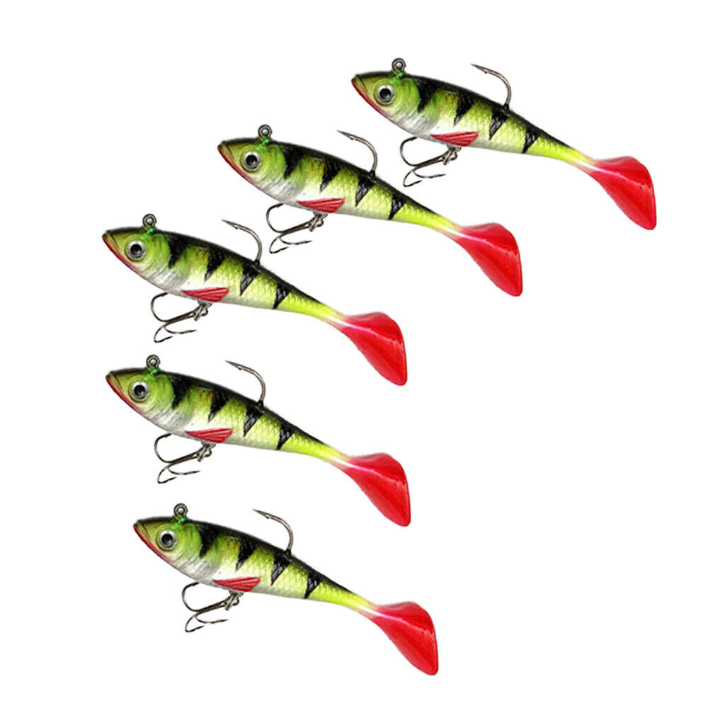 5Pcs Soft Lures Fishing Lures Fishing Lures with Hooks