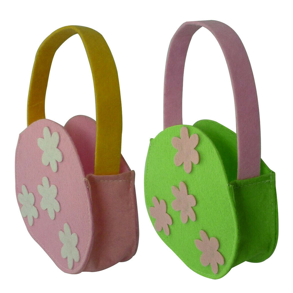 Non-woven Easter Candy Holder, Pouches Bags ,Candy Baskets Children Pink