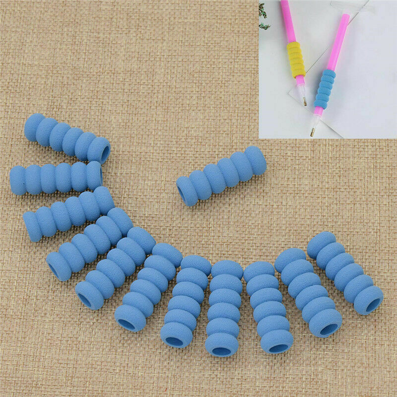 12PCS Pencil Grip Sponge Sleeve Soft Anti-slip Pen Diamond Painting Tools Drill