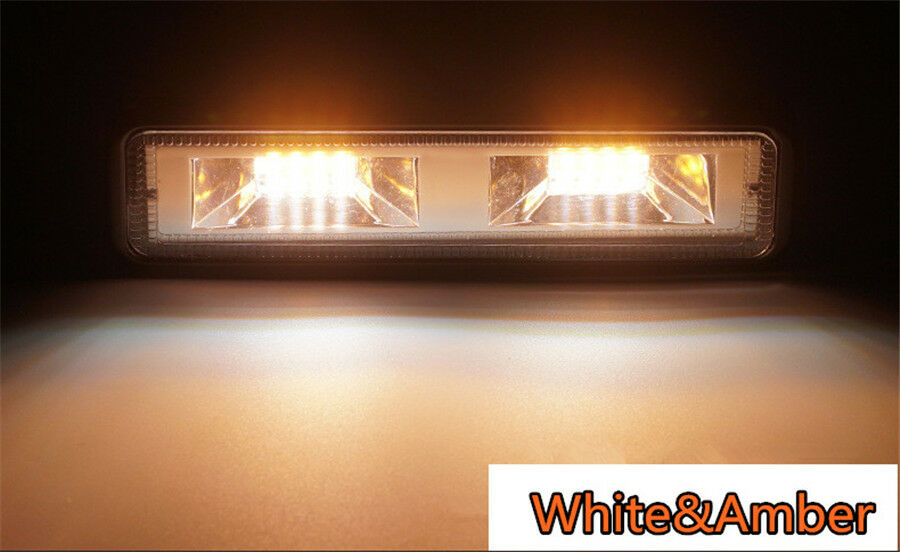 1x 6 inch 48W Car Off-Road Driving Fog Lamp Flasher LED Work Light Amber & White
