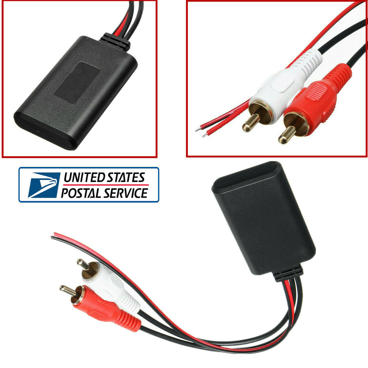 1 Pc 23cm Bluetooth AUX Cable Adapter Connect To Phone/Pad/Mp3 Two RCA Interface
