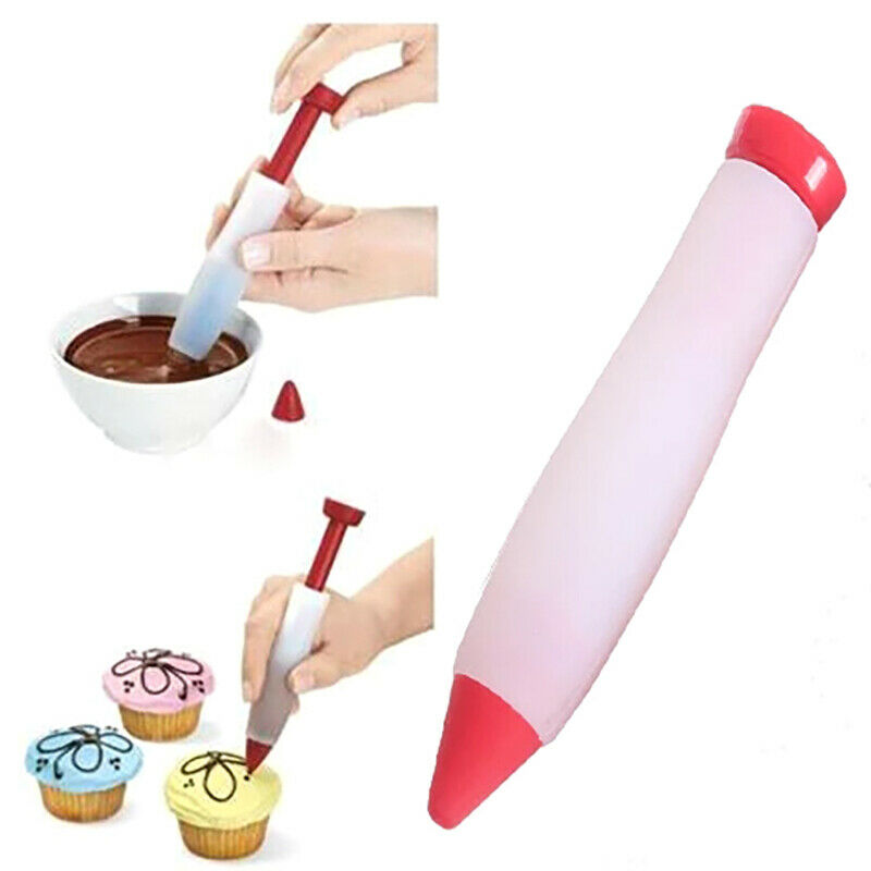 Silicone Food Writing Pen cookie Icing Piping Pastry Nozzles kitchen acce.l8